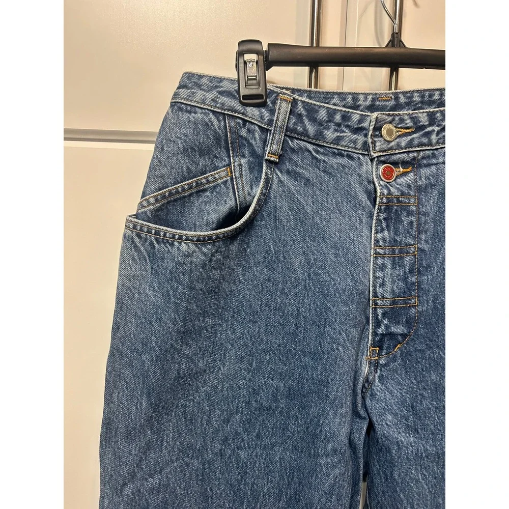 Vintage Edwin Jeans‎ Blue Denim High Waisted Straight Leg Rare Button Fly Medium